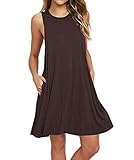 GABREBI Women's Sleeveless Pockets Casual T-Shirt Dress Loose Tank Top Swing Summer Plus Size Dresses