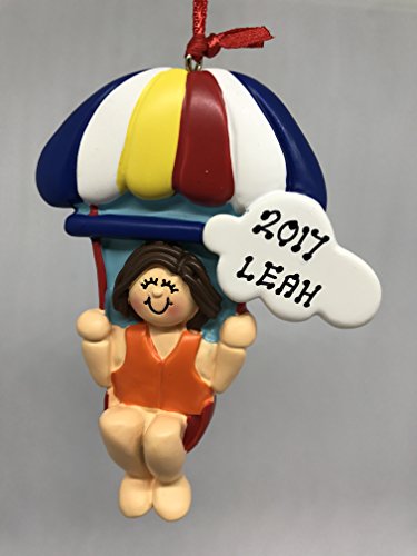 Personalized Female Brown Parasailing Christmas Ornament 2019