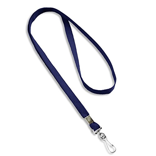 Blank Flat Woven Lanyard - Blue - Swivel Hook