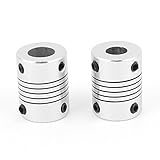 uxcell 2 Pcs Motor Shaft Dia 8mm to 10mm Joint Helical Beam Coupler Coupling D19L25