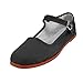Mary Jane Cotton China Doll Slippers (Black) (Womens Size U.S. 7)
