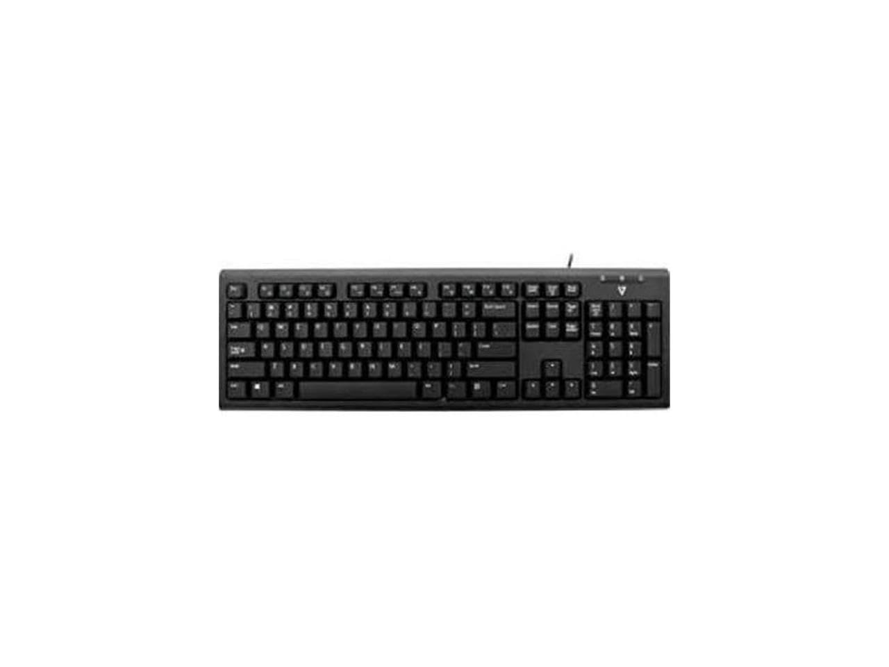 V7 Wired Keyboard with U.S. layout, Black - KU200US