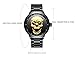 Creative 3D Skull Men's Watch Cool Stainless Steel Big Dial Vintage Boy Quartz Military Wristwatch (Gold 3D Skull)
