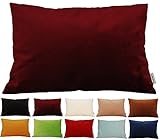 TangDepot Solid Velvet Throw Pillow Cover/Euro Sham/Cushion Sham, Super Luxury Soft Pillow Cases, Many Color & Size Options - (12"x18", Burgundy Wine)