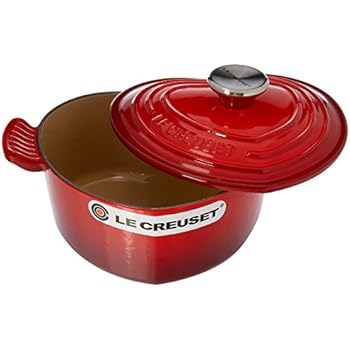 Le Creuset L25C1-0267S Enameled Heart with Stainless Steel Knob, Cerise Cast Iron Dutch Oven, 2 Quart,