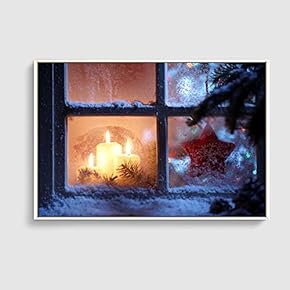 Framed Canvas Home Artwork Decoration Merry Christmas Canvas Wall Art for Living Room, Bedroom - 16x24 inches