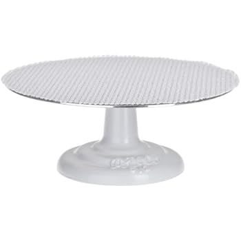 Ateco 612 Cast Iron and Non-slip Pad Cake stand, 12 inch, White