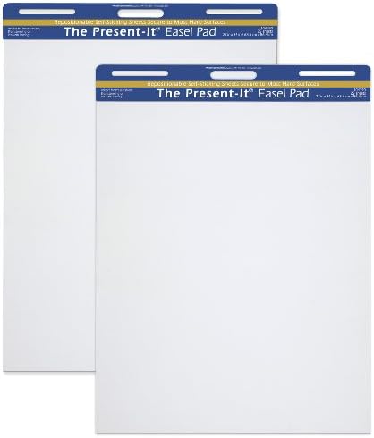 Present-It Easel Pad With Adhesive, 27"X34", Unruled, 25 Sheets