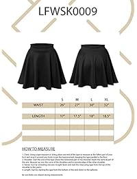 Luna Flower Falda de patinador básico, versátil, elástica, acampanada, para dama (LFWSK0009)