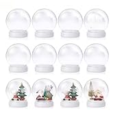 24 Stück DIY Schneekugeln – 9,9 Cm Durchmesser, Klare Kunststoffkugeln Mit Abschraubbarer Basis, Für Weihnachtsdeko