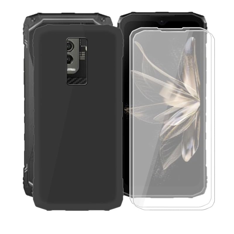 Photo 1 of AQGGIIXY for Doogee Blade 10 Ultra (6.56") Case, with 2 PCS Tempered Glass Screen Protector, Slim & Anti-Scratch for Doogee Blade 10 Ultra Case, Liquid Silicone Shockproof Case - Black