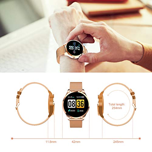 Smartwatch Mujer Hombre Impermeable Reloj Inteligente Monitores de Actividad Impermeable IP67 con Monitor de Sueño Pulsómetros Cuenta de Pasos Contador...