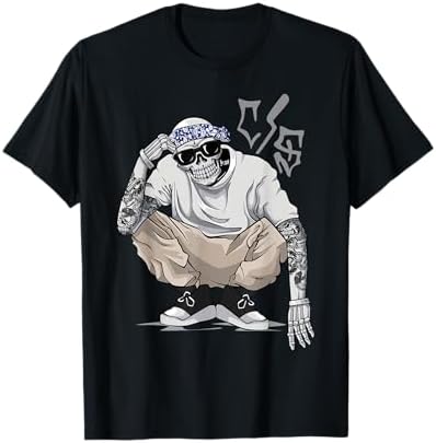 Amazon.com: CaliDesign Southside Blue Bandana T-Shirt Skull