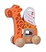 Hape Giraffe Wooden Push and Pull Toddler Toy, L: 5.3, W: 2.4, H: 5.9 inch, Orange