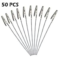 TTBD 6 Inches DIY Alligator Wire Card Memo Note Clip, 50 Pack Metal Wire Alligator Clamp, Long-Tailed Alligator Iron Clip, Stand Photo Holder Stand Memo Clip DIY