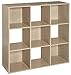 ClosetMaid Cubeicals 9 Cube Storage Shelf Organizer Bookshelf, Square Shape, Easy Assembly - Birch Wood Finish