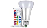 KOBRA LED Bulb Color Changing Light Mega Bright RGBW 10W with Remote Control Bright White or 16 Different Color Choices Smooth, Flash or Strobe Mode - Premium Quality & Energy Saving