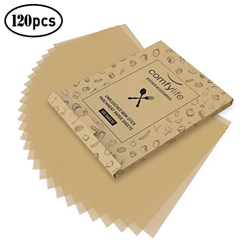 120 x Parchment Paper Sheets - No Curl, No Tear, No Burn Baking Paper (16 x 12 inch) – Precut Parchment Paper For Baking – No Chemical Unbleached Parchment Paper – Cookie Paper Baking Sheets