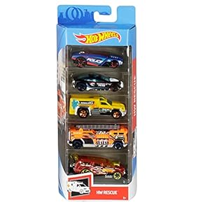 Hot-Wheels-5-Car-Gift-Pack-Styles-May-Vary Hot Wheels 5-Car Pack of 1:64 Scale Vehicles, Gift for Collectors & Kids Ages 3 Years Old & Up (Styles May Vary), 1806