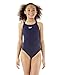 Speedo Girls Essential Endurance+ Medalist Swimsuit, Navy Blue, 30 Inch