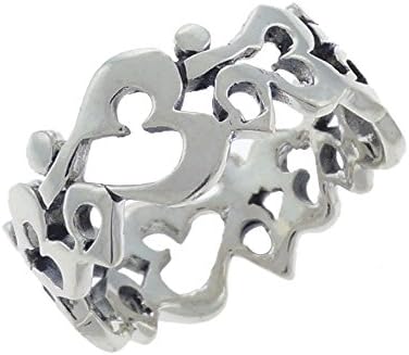 Sterling Silver Om Mantra Ring Size 8