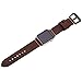 EACHE Genuine Leather Watch Band 42mm 44mm Dark Brown Crazy Horse Calfskin Leather Strap for Iwatch for Apple Watch Series 1,2,3,4 Black Adapter