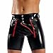 FEESHOW Men's Faux Leather Shorts Zipper Pouch Underwear Pants Boxer Briefs