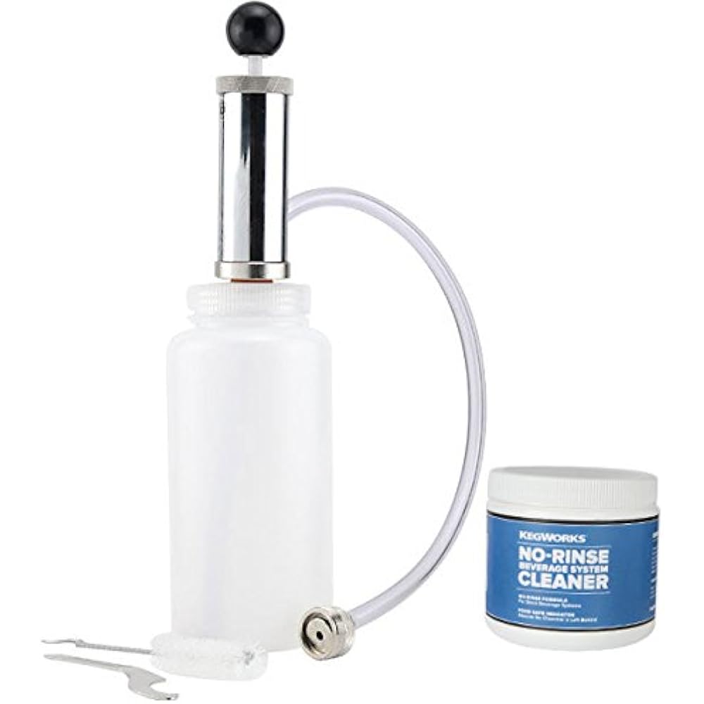 Deluxe Kegs & Kegging Beer Line Cleaning Kit 1lb NoRinse Powder