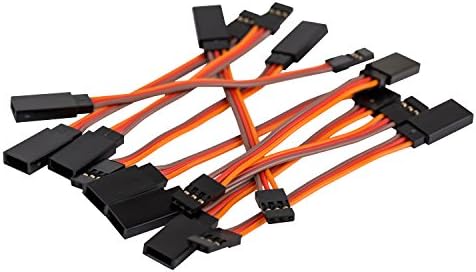 10 Pieces Premium 3 / 75mm Silicone Wire JR Style Servo Extensions 3-Pin Lead - Elevate RC