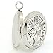 Eco Ultrasonic Diffuser Necklace, Essential Oil Aromatherapy Locket, Tree of Life Pendant. Premium Stainless Steel Will Not Tarnish from Oils, Bonus 12 Assorted Color Refill Pads.