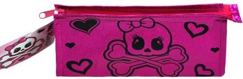 Licensed Girly Skull Design Foil Cosmetic Bag