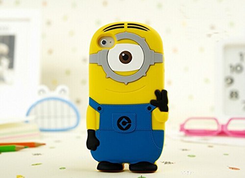 Cute Despicable Me 2 for Minions Soft Gel Rubber Silicone Phone Protection Case Cover for Iphone 5 5s (One Eye Blue)