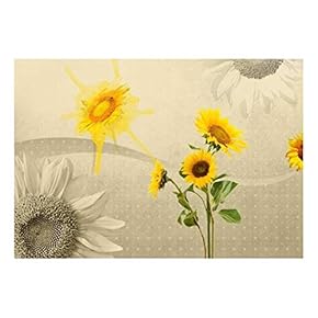 Sepia Sunflowers with Heart Textured Background - Wall Mural, Removable Sticker, Home Decor - 66x96 inches