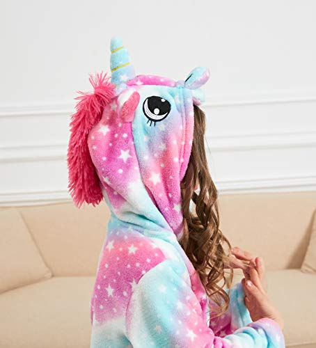3 Soft+Unicorn+Hooded+Bathrobe+Sleepwear