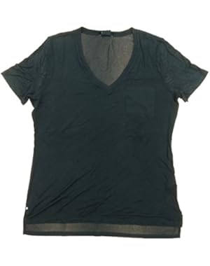 Calvin Klein Jeans Women's V-Neck or Crew Neck Short Sleeve Knit Top (Black)