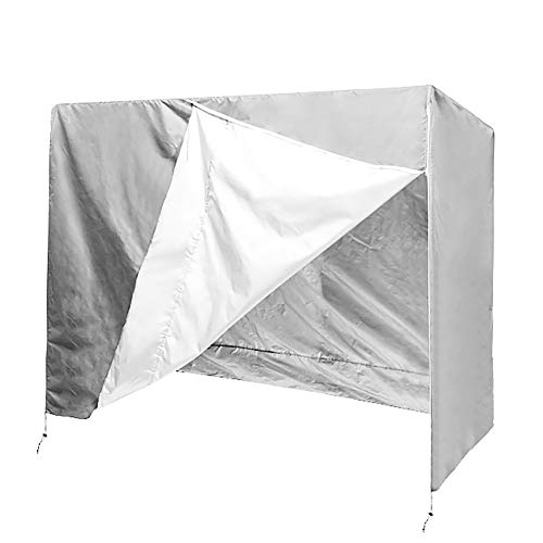 QEES Patio Swing Cover, Heavy Duty 3 Triple Seater Hammock Glider Cover, Glider Canopy Cover, Porch Swing Cover, Patio Furniture Cover Waterproof JJZ151 (Beige 1) (Grey) - Thumbnail 5
