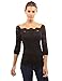 PattyBoutik Women Floral Lace Off Shoulder Top (Black Small)