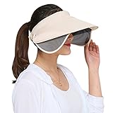 Eforstore NEW Chic Pure Color Wide Brim Sunhat Hat With Retractable Visor (Beige)