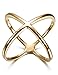 WISTIC Gold Plated Criss Cross Ring for Women, 14K Gold Plated X Ring, Dainty Non-Tarnish Infinity Ring, Cute Daily Fashion Statement Jewelry, Size 9