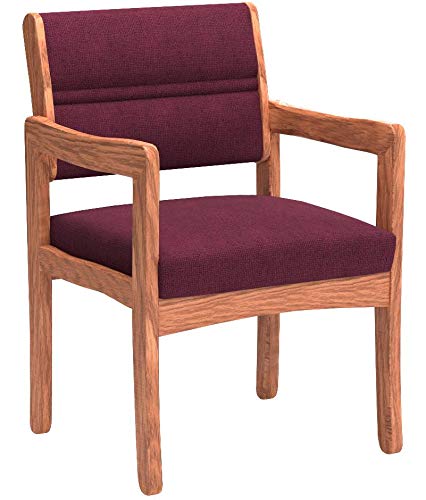 Wooden Mallet Valley Guest Chair Cabernet Burgundy/Medium Oak - Thumbnail 2