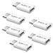 ARKTEK 6 Pack USB-C Male Micro USB Female Adapter Type C Adapter Fast Data Transfer & Charging Universal Compatible for iPhone 16 15 Pro/16 15 Plus for AirPods 4 Galaxy S24/Note 20 Pixel 9 (White)