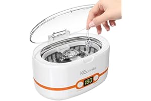 KECOOLKE Ultrasonic Jewelry Cleaner, 600ml Sonic Cleaner with Digital Timer for Eyeglasses, Rings, Coins, Silver, Cleaner Solution for Gifts