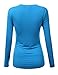 J.TOMSON Women's Basic V-Neck & Scoop Neck Slim Fit Long Sleeve T-Shirt