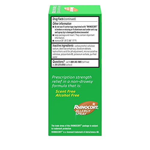 Rhinocort Allergy Nasal Spray With Budesonide Allergy Medicine, Non