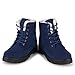Susanny Suede Flat Platform Sneaker Shoes Plus Velvet Winter Women's Lace Up Blue Cotton Snow Boots 8.5 B (M) US