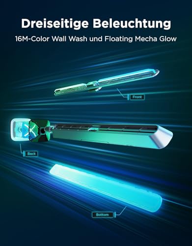 Govee RGBIC Gaming Light Bars, Cyberpunk LED Lighting with Three-Sided RGB Ambient Light for PC, Monitor, Smart WiFi & Bluetooth, 60+ Scenes, Compatible with Alexa & Google Home, Set of 2, Silver