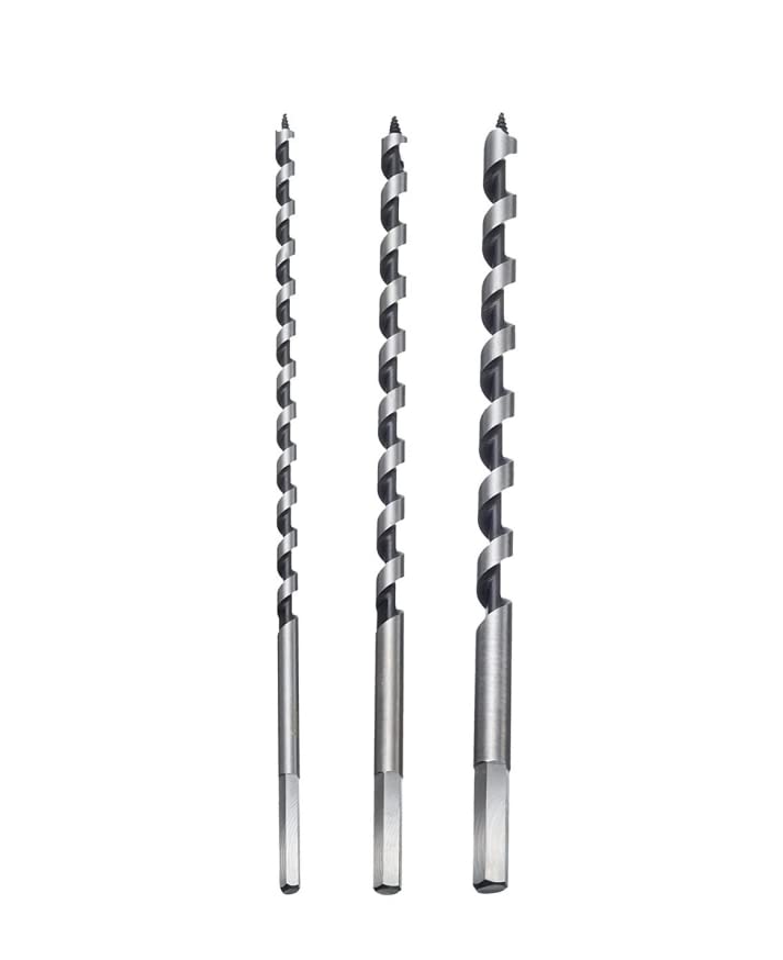 Auger Bit, Extra Long Wood Drill Bit Hex Drill Bits Set 6mm/8mm/10mm *230mm in Spiral Stainless Steel for Wood, Block Brick Tile and Plastic (3PCS)