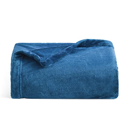 Bedsure Fleece Blanket Sofa Throw - Versatile Blanket Fluffy Soft Throw for Bed and Couch Twin/Double, Mediterranean Blue, 150x200cm