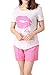 Ventelan Women's Short Sleeve Pajama Sets Sweet Kisses Printed Summer Sleepwear, Shorts Pink, Large