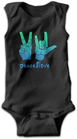 Vintage Peace Love Handprint Sign Unisex Neutral Sleeveless Baby Bodysuits Baby Showers Gifts